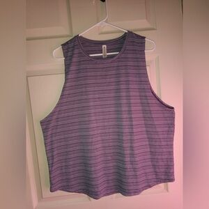 Athleta Purple Striped Muscle Tee